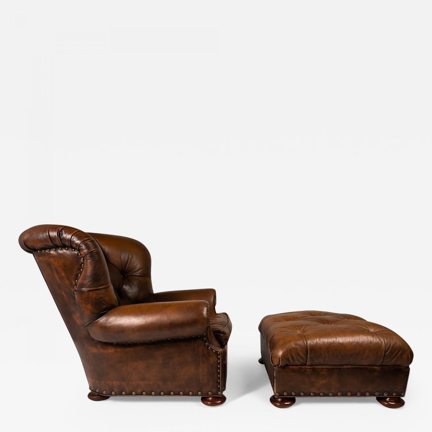 Henredon Furniture - Wingback Writer's Chair and Ottoman by Henredon for Ralph  Lauren