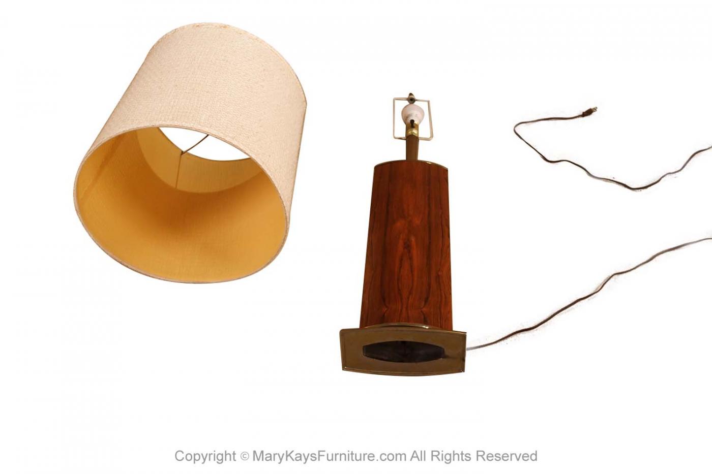 Laurel Lamp Company Large Laurel Rosewood Solid Brass Table Lamp