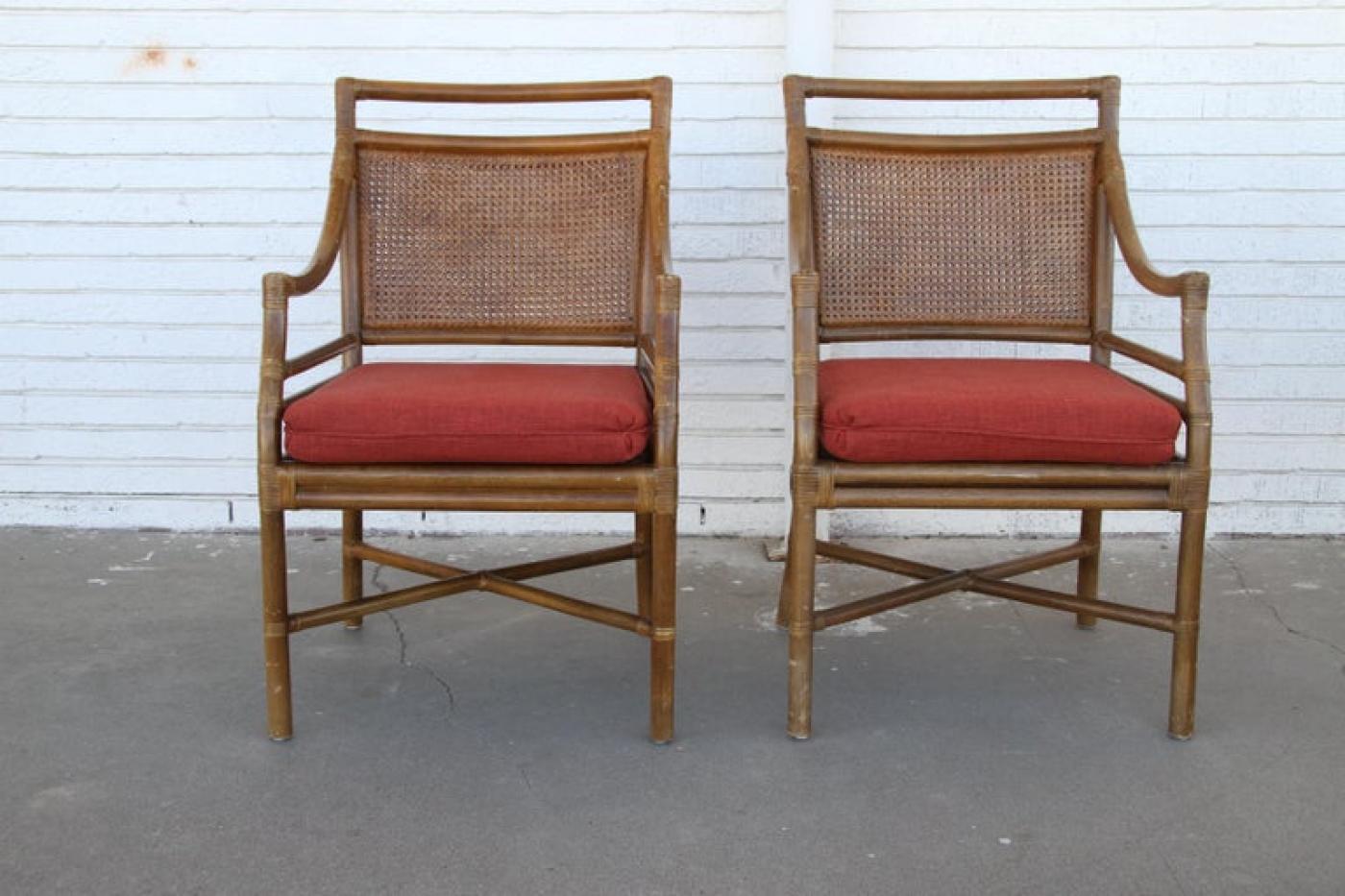 McGuire Furniture McGuire Style MidCentury Cane Bamboo Dining Chairs