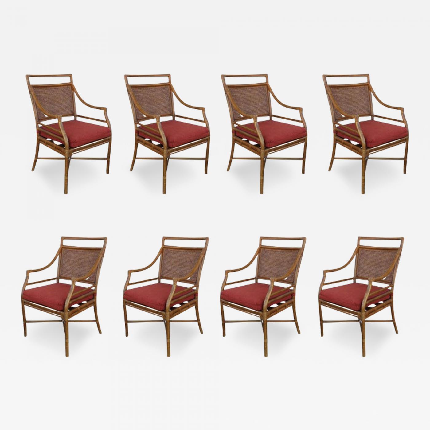 McGuire Furniture McGuire Style MidCentury Cane Bamboo Dining Chairs