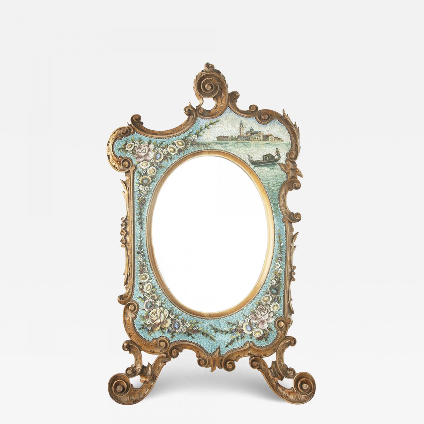 A delicate walnut easel dressing table mirror
