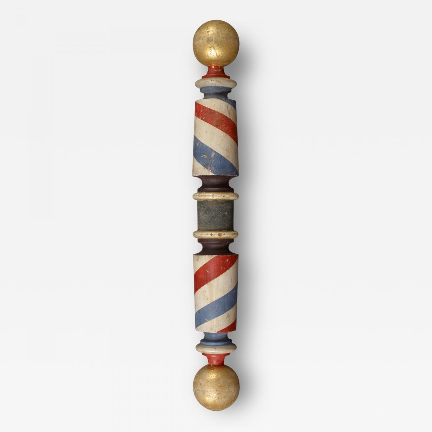Carved and Painted Barber Pole