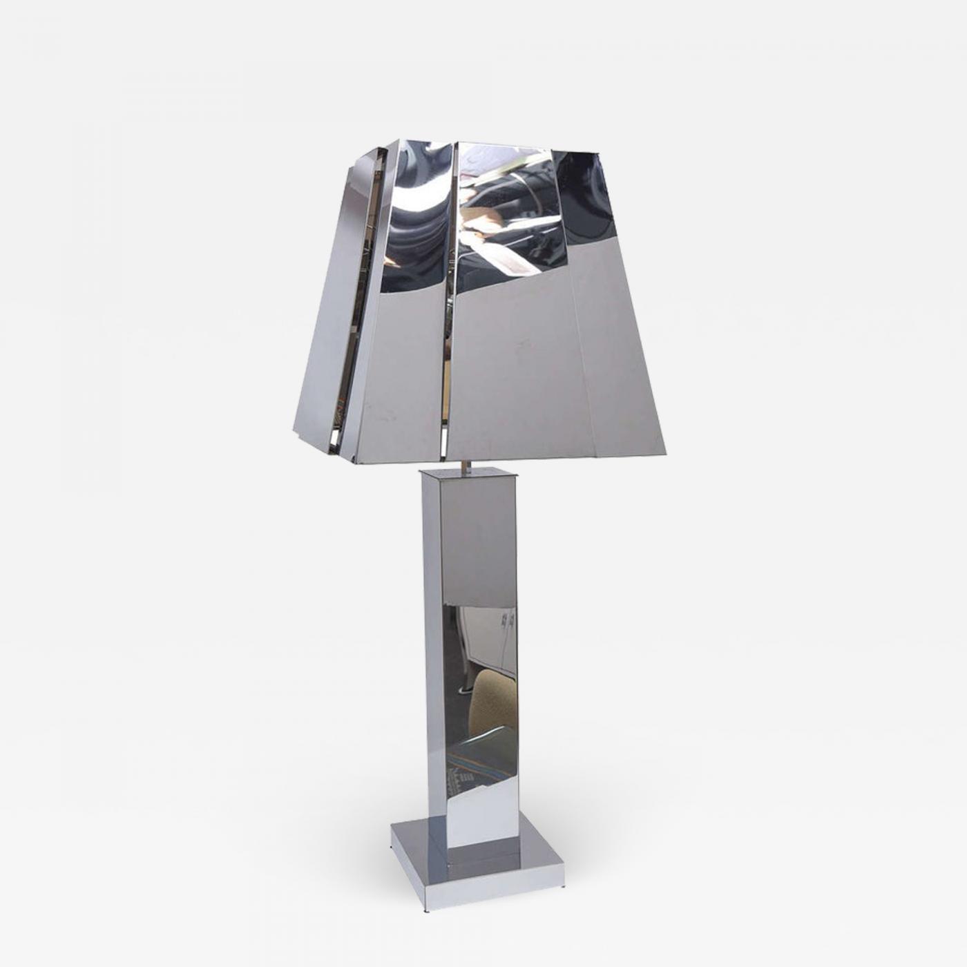 Afstudeeralbum oosten Specifiek Curtis Jeré - Curtis Jere Sculptural Chrome Table Lamp with Chrome Shade,  USA 1976 Signed