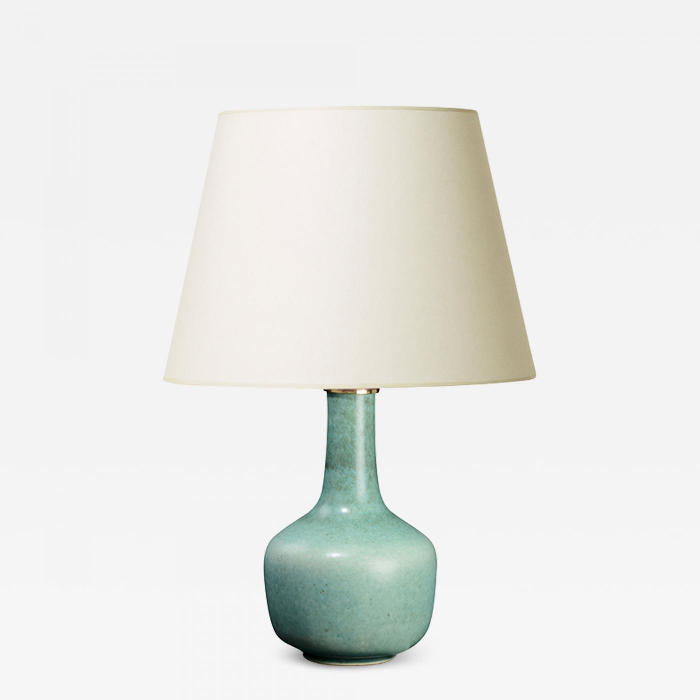 Pol Forge Kronisk Eva Stæhr Nielsen - Table lamp with blue-green glaze by Eva Staehr Nielsen