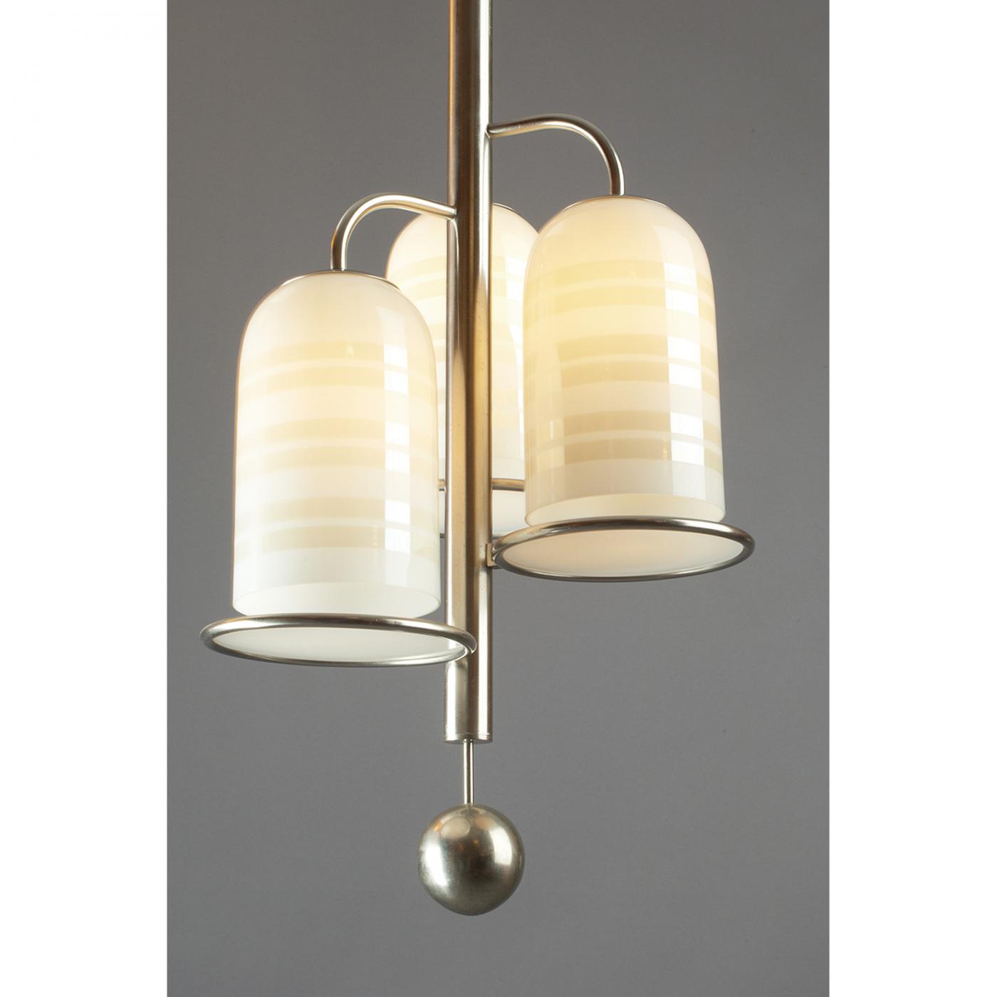 Fritz August Breuhaus de Groot Bauhaus Glass Chandelier by De Groot