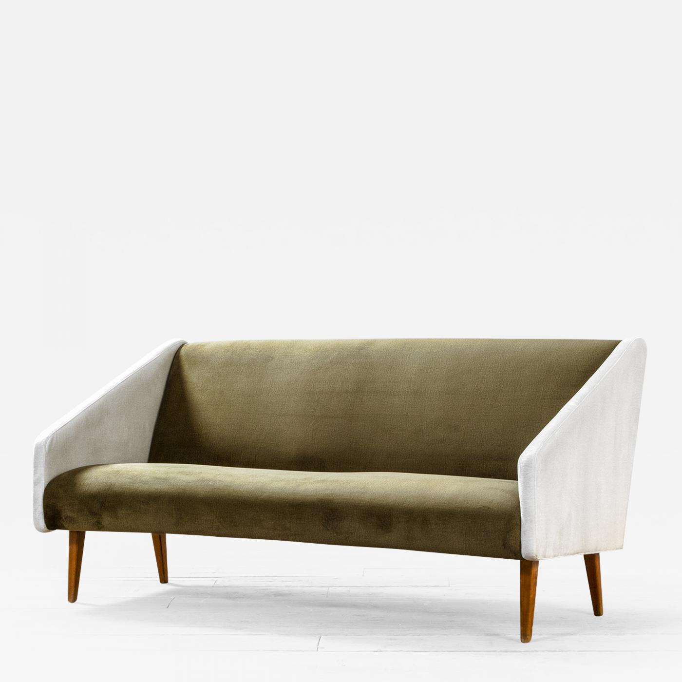 Traditioneel Retoucheren voorjaar Gio Ponti - Gio Ponti Sofa 'Attributed' in Wood and Upholstery in Fabric,  '50s