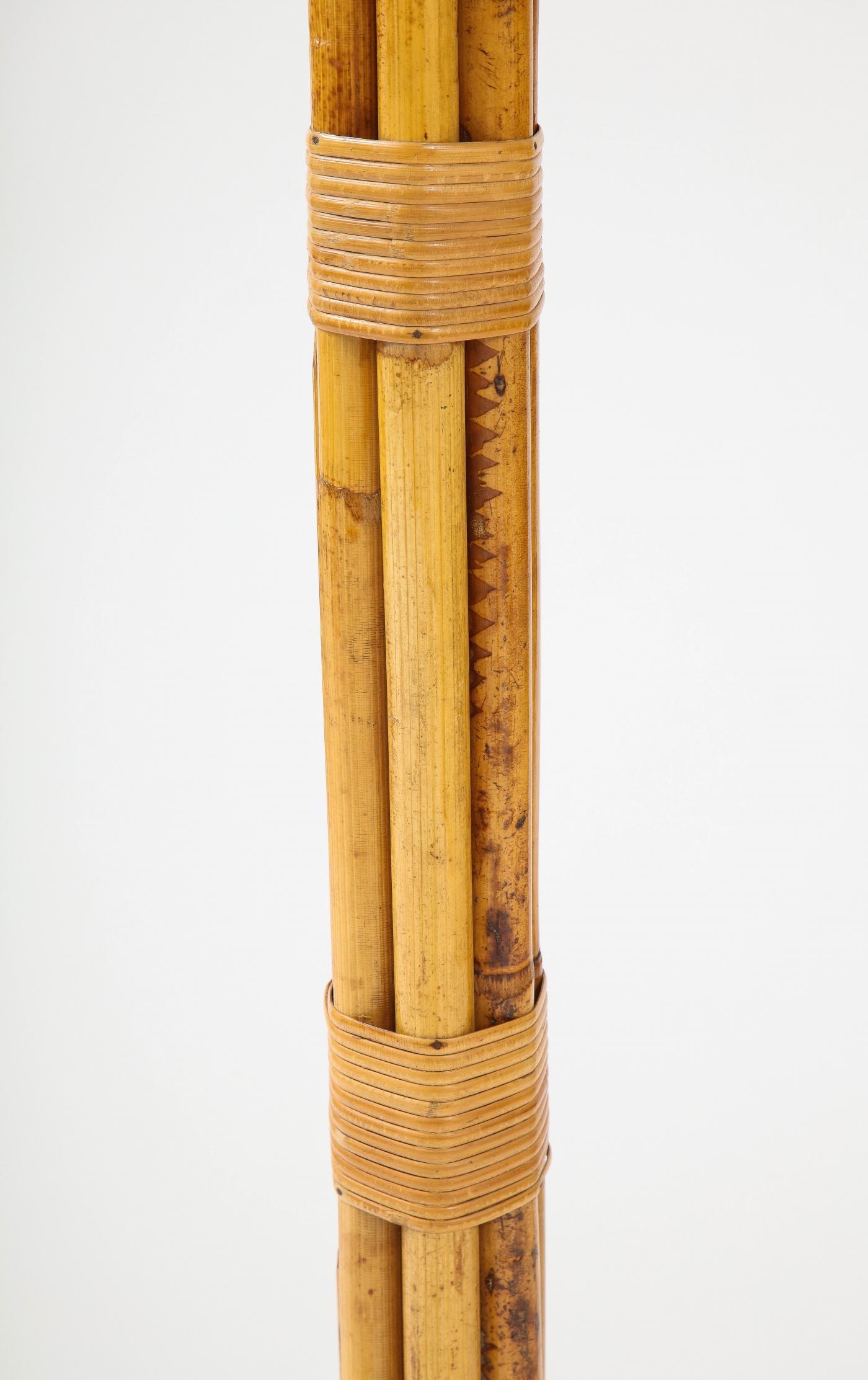 Italian 1950's Bamboo and Wood Hat / Coat Rack Stand