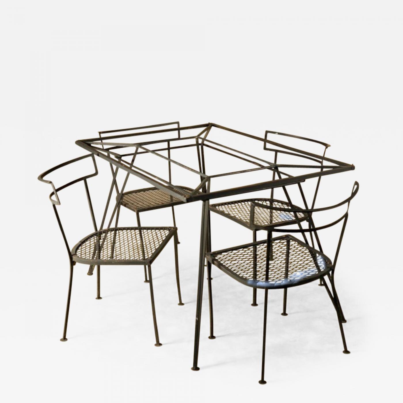 John Salterini Salterini Dining Table and Four Chairs, Black