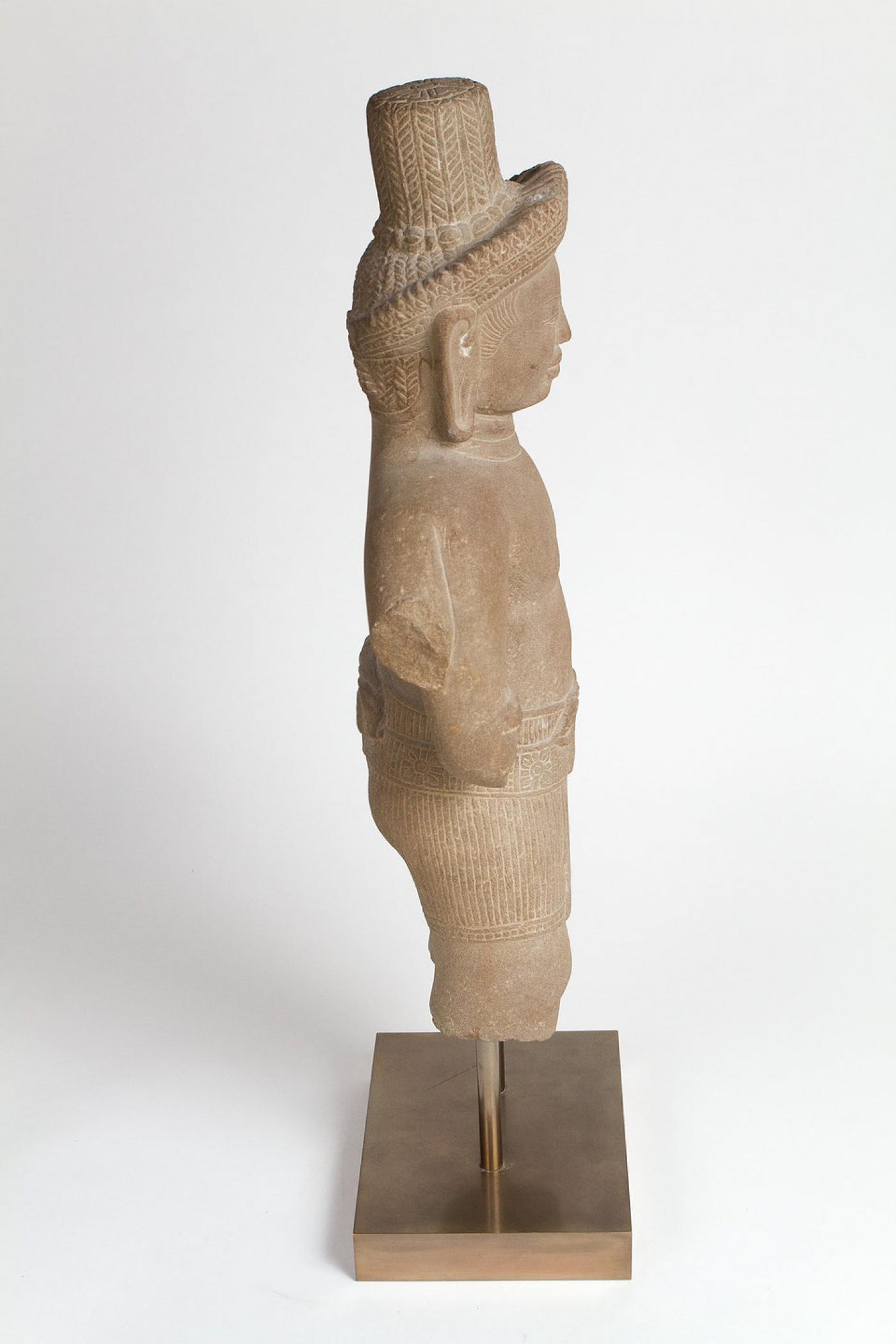 KHMER STONE STATUE ARDHANARISHVARA