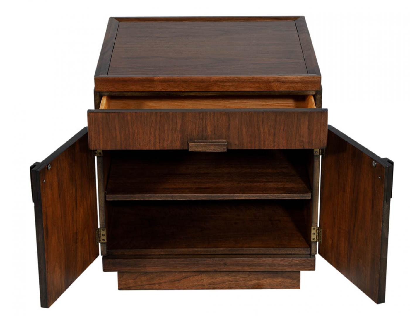 Mid-Century Modern Inspired Walnut End Table Chest