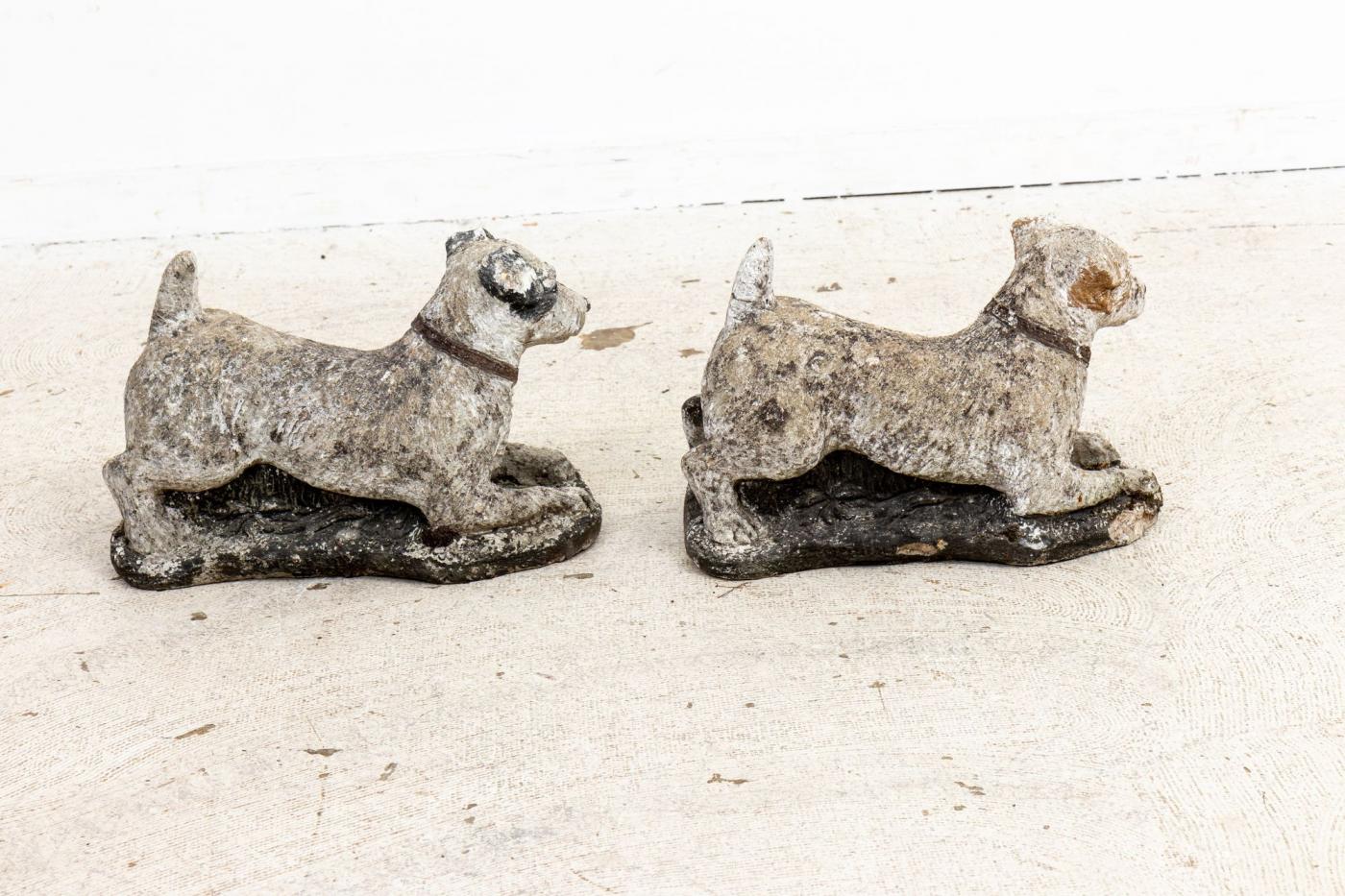 Modern Pair of Jack Russell Terrier Garden Ornaments