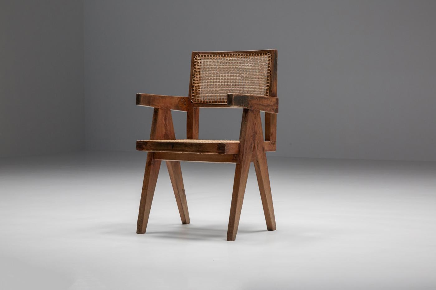 Pierre Jeanneret Pierre Jeanneret Dining Cane Chairs 1950