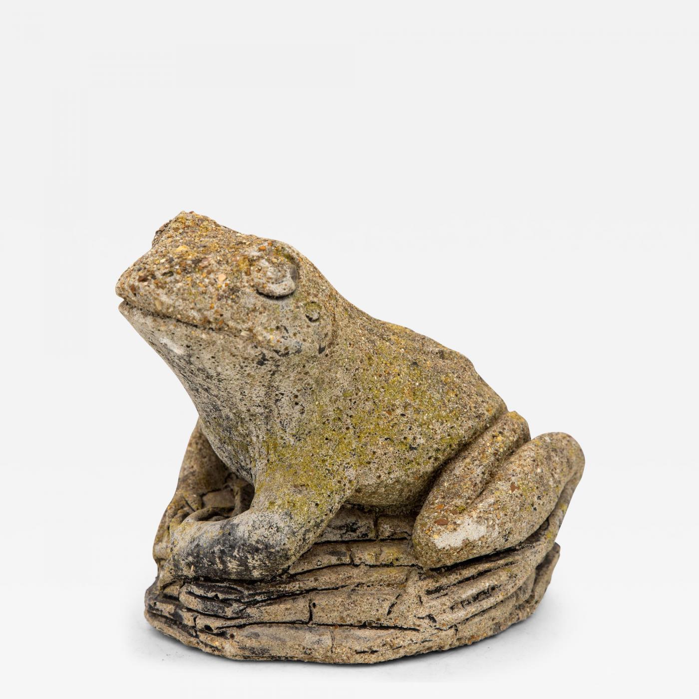 Reconstituted Stone Frog Garden Ornament, 20th Century