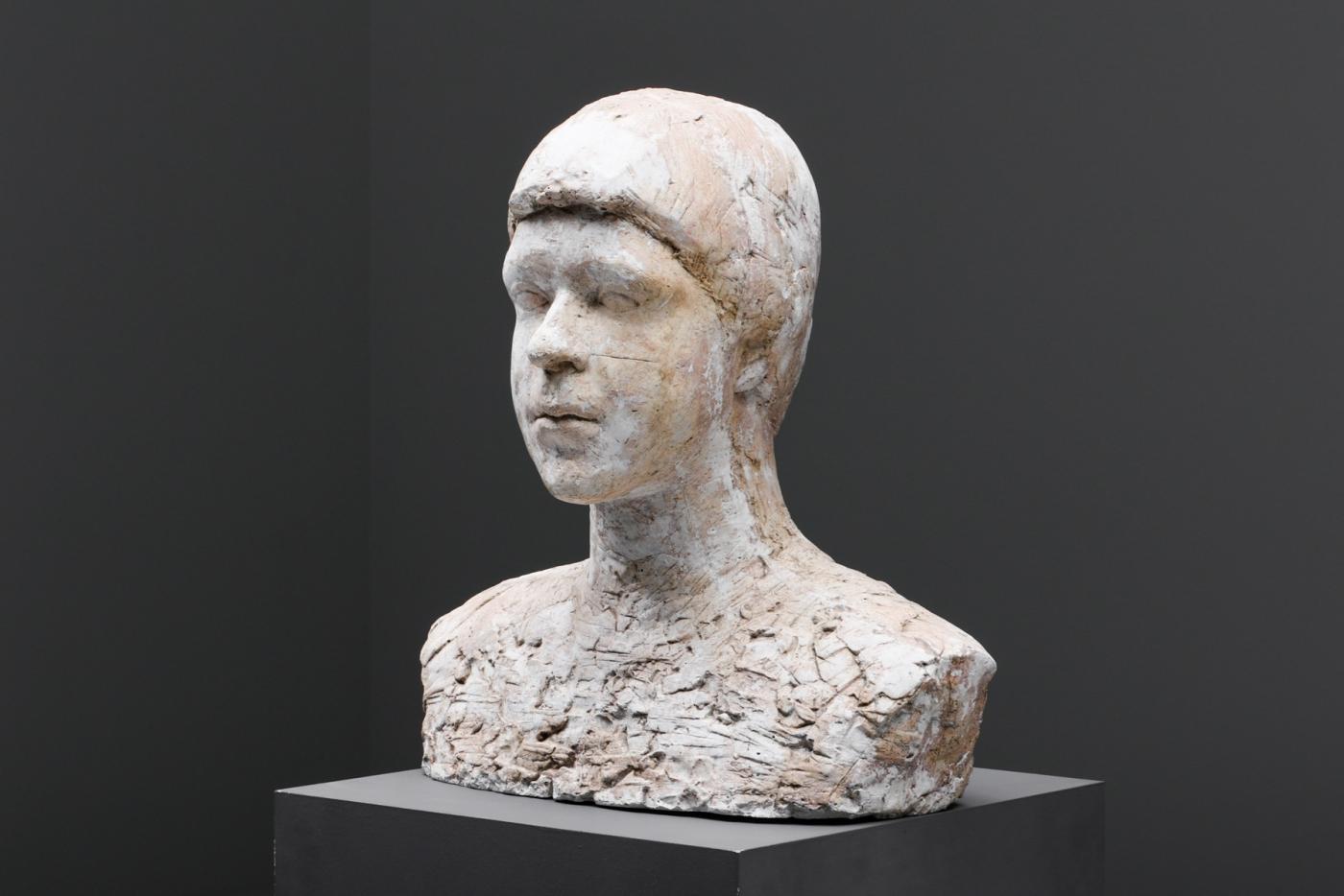 Rustic Plaster Bust, Head Sculpture 1970's
