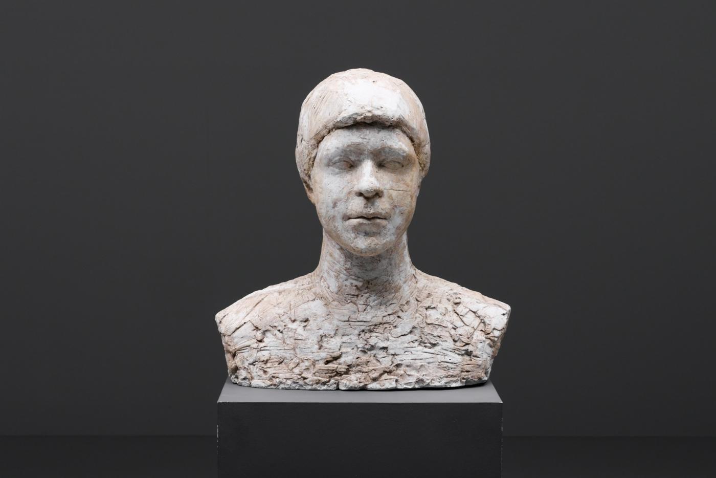 Rustic Plaster Bust, Head Sculpture 1970's