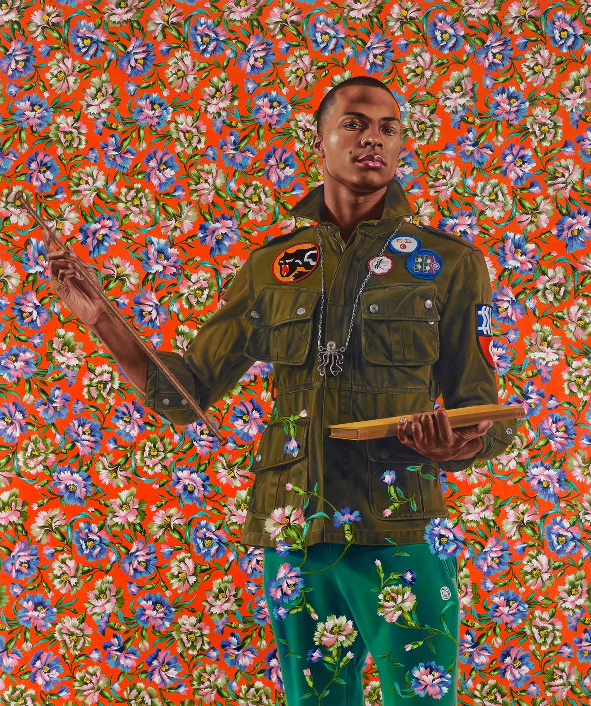 Kehinde Wiley (American, b. 1977). Anthony of Padua, 2013. Oil on canvas, 72 x 60 in. (182.9 x 152.4 cm). Seattle Art Museum; gift of the Contemporary Collectors Forum, 2013.8. © Kehinde Wiley. (Photo: Max Yawney, courtesy of Roberts & Tilton, Culver City, California).