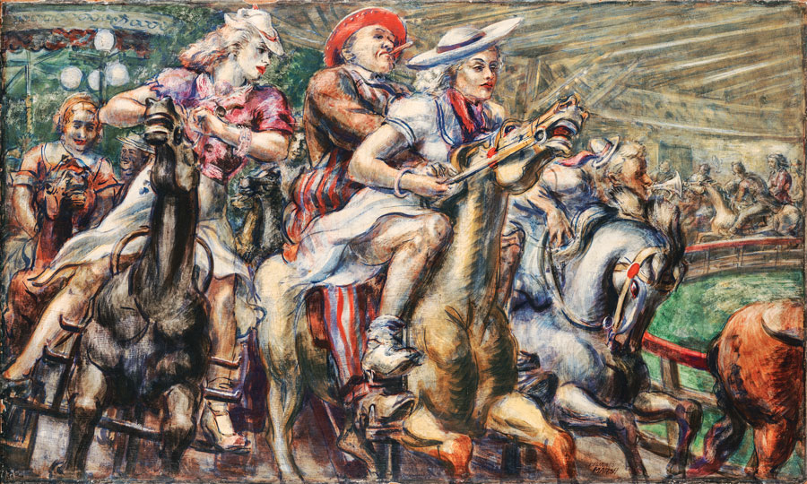 Fig. 12: Reginald Marsh (1898–1954) Wooden Horses, 1936 Tempera on board, 24 x 40 inches Wadsworth Atheneum Museum of Art, Hartford, Conn. The Dorothy Clark Archibald and Thomas L. Archibald Fund, The Krieble Family Fund for American Art, The American Paintings Purchase Fund, and The Ella Gallup Sumner and Mary Catlin Sumner Collection Fund (2013.1.1).