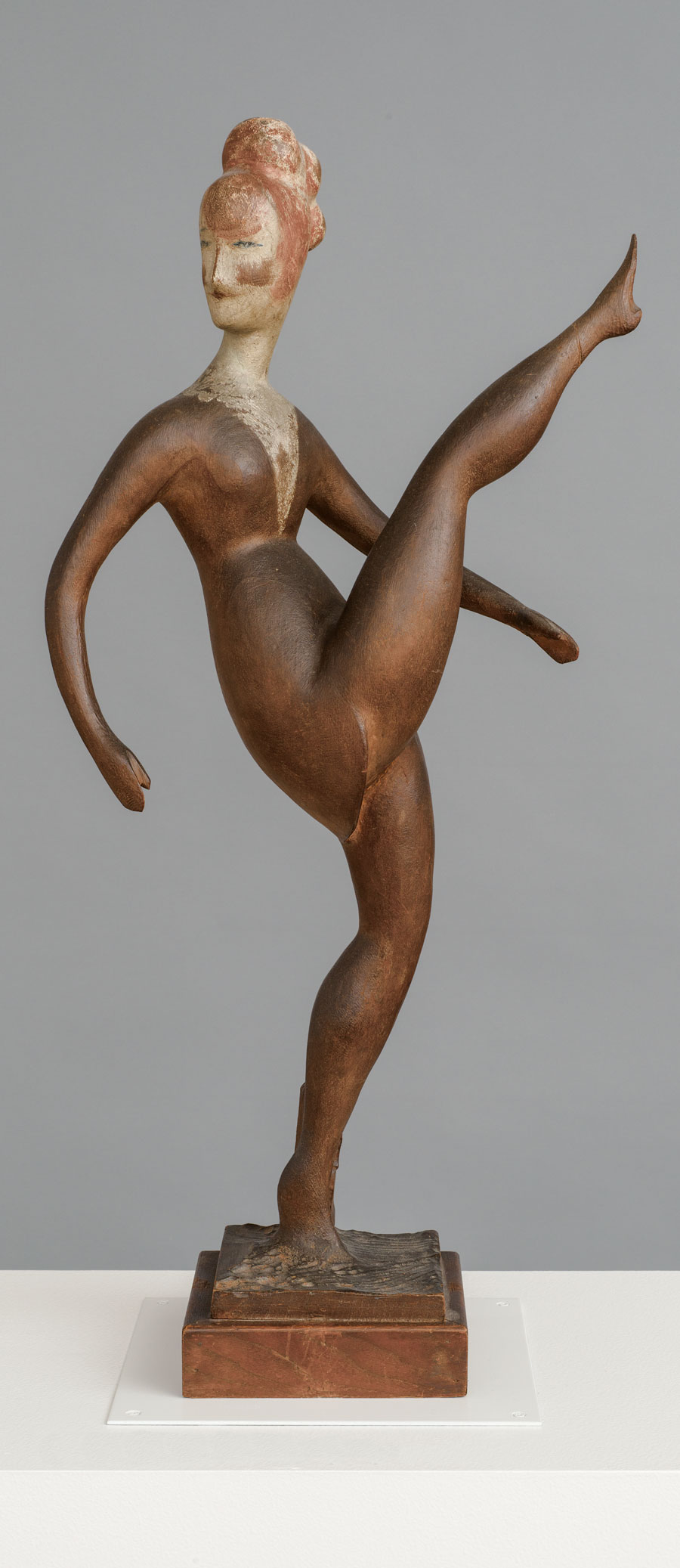 Fig. 8: Elie Nadelman (1882–1946), Dancer, 1918 Cherry and mahogany, 28-1/4 inches. Wadsworth Atheneum Museum of Art, Hartford, Conn. The Philip L. Goodwin Collection Gift of James L. Goodwin, Henry Sage Goodwin, and Richmond L. Brown (1958.224).