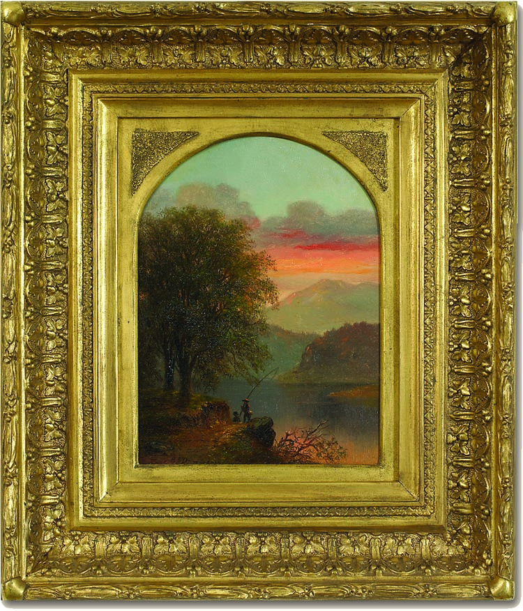 A small Hudson River scene by Robert Spear Dunning (1829–1905) entitled Fishing at Twilight, is from dealer Lou Salerno, of Questroyal Fine Art, New York. The sunset scene, all the more intense in a small canvas, is an example of Dunning’s interest in color, his attention to detail, and his devotion of a great deal of time to a single painting. Dunning won critical acclaim for his still lifes and is best known for that work. This canvas is a wonderful example of the couple’s level of connoisseurship. “These are very passionate collectors,” Salerno remarks. “They are certainly aware that Dunning is better known for his still lifes, yet they also can appreciate the quality of his landscapes. That sort of appreciation separates the true collector from the mere buyer. They deserve credit for choosing the right examples by the right artists over a period of years.”