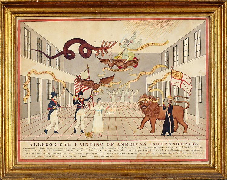 Rosewell Park (dates unknown), Allegorical Painting of American Independence, Oxford, New York.